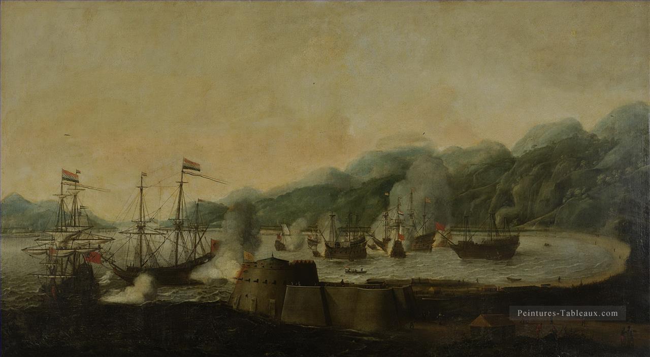 Bataille à Goa Batailles navales Peintures à l'huile